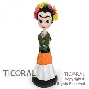 ADORNO FRIDA KHALO A. PORCELANA FRIA x 1